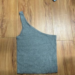 New without tags, American Eagle one shoulder tank top. Size M, gray in color